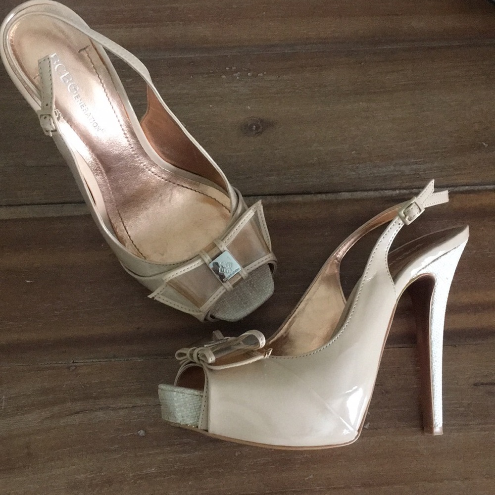BGBGeneration tan heels with bows